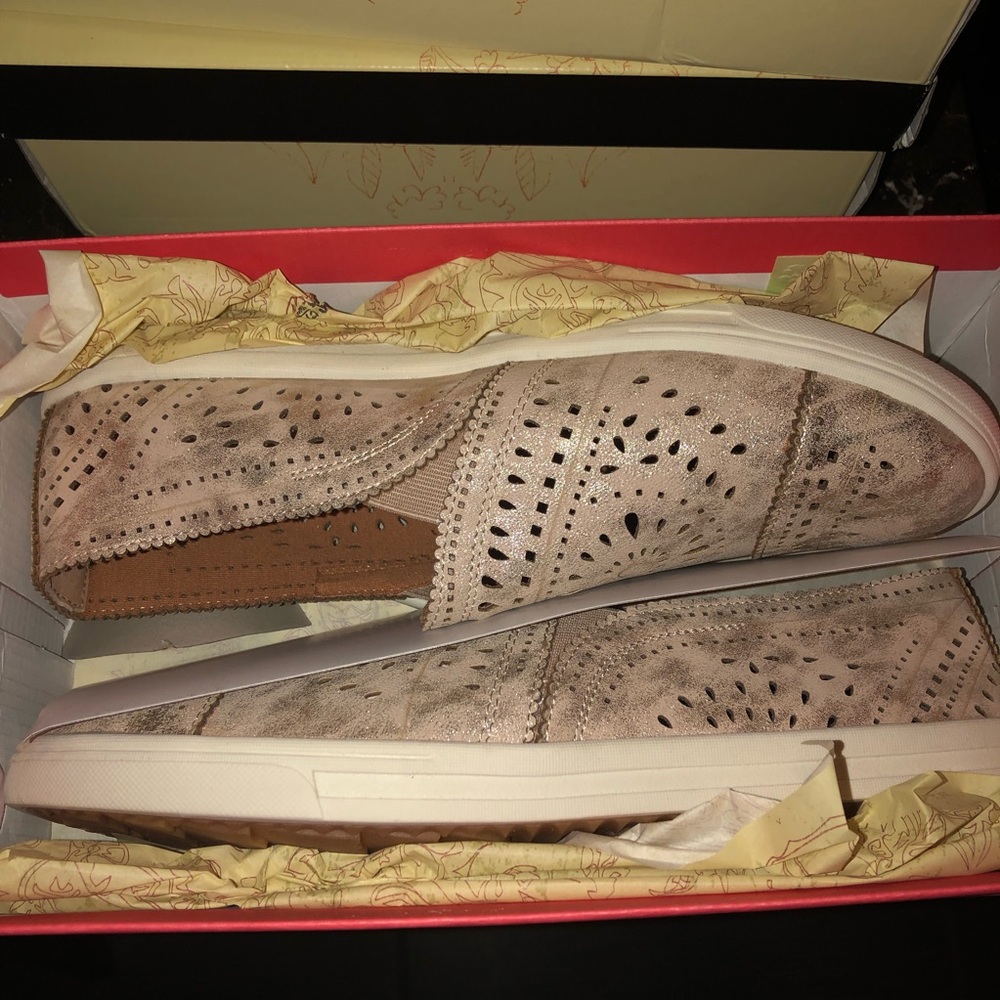 Gold madras print deck shoes